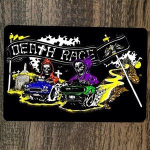 Death Race Hot Rod Skeletons‎ 8x12 Metal Wall Sign Poster